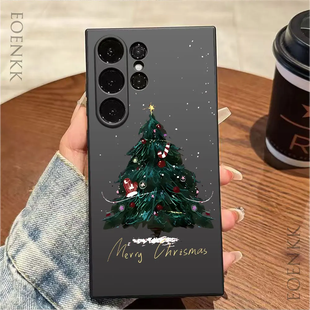 Árvore de natal caso de telefone para samsung galaxy s25 s24 s23 s22 s21 a25 a32 a33 a72 a73 nota 10 20 ultra plus fe 5g capa macia