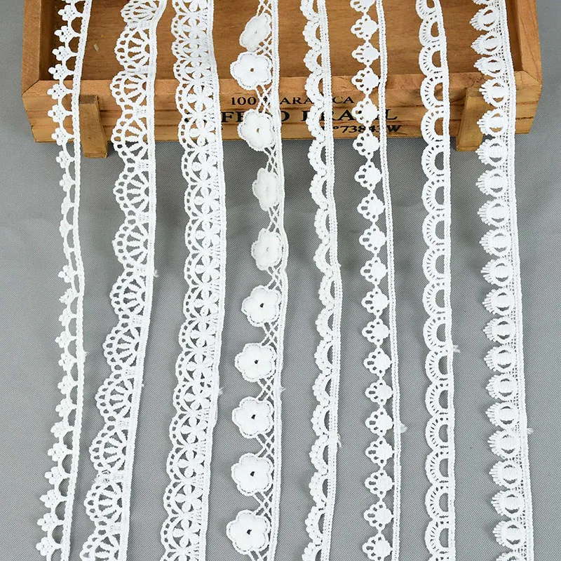 5yards White Lace Fabric Roll Flower Lace Trim Ribbon For Dress Garment Wedding Party Gift Wrapping DIY Sewing Craft Accessories