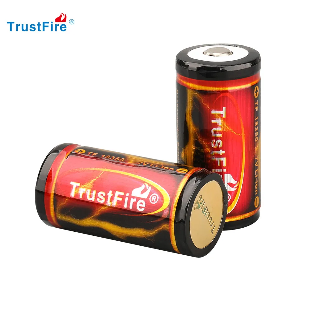 TrustFire-batería de iones de litio para linterna, pilas recargables de iones de litio de 18350, 900mAh, PCB superior, sin PCB, 3,7 V, juguete eléctrico, etc.