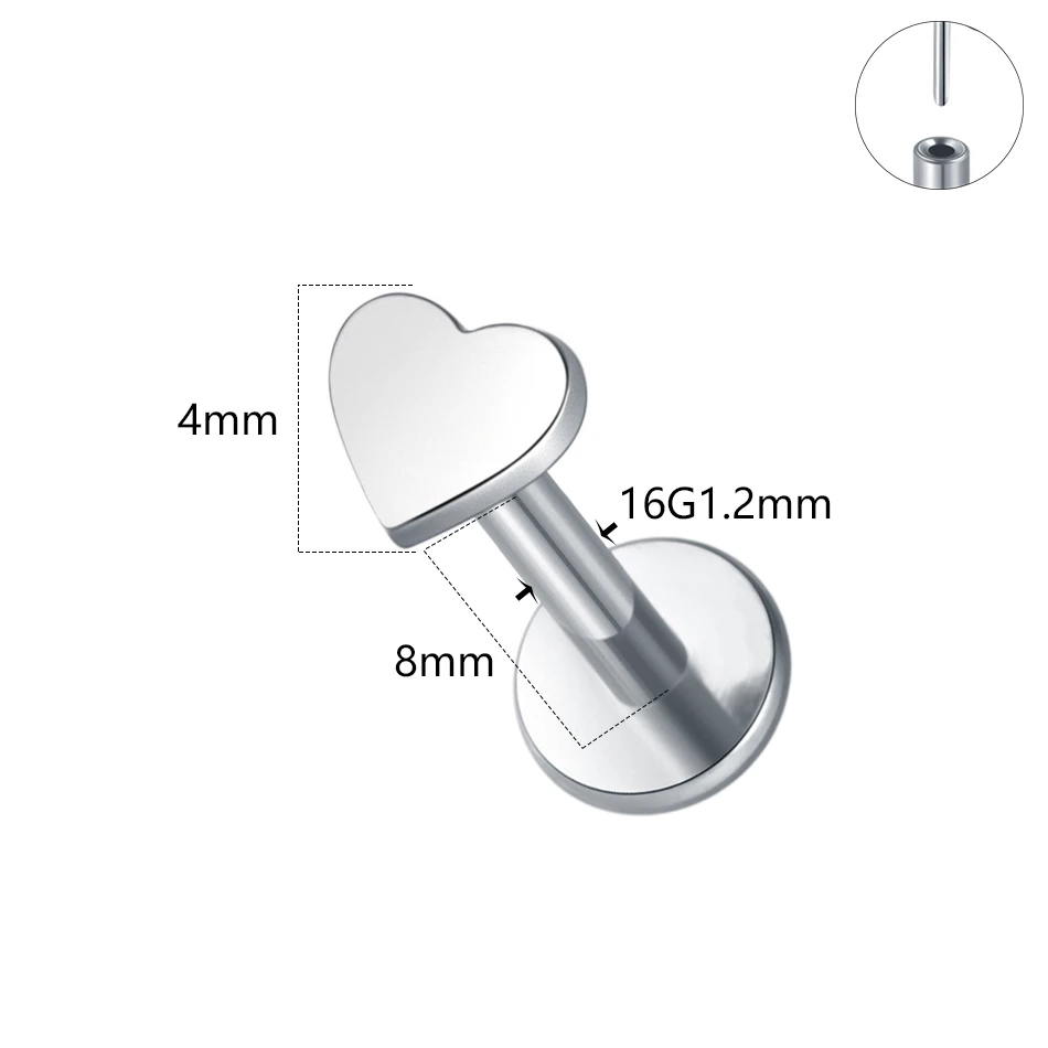 1/5PCS Titanium Threadless Labret Studs Piercing 16G Star Push Pin Cartilage Helix Tragus Earrings for Women Lip Stud Earrings image 3