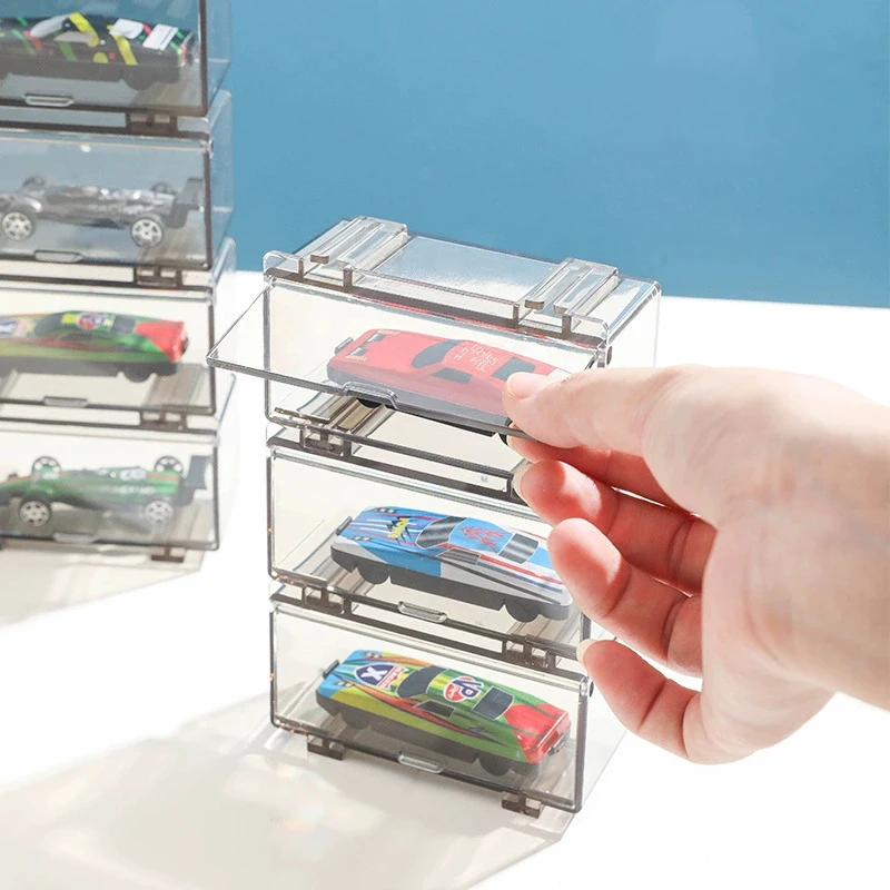 1/2/4pcs Plastic Model Car Box Transparent 1:64 Diecast Car Toys Case Waterproof Dustproof Car Display Box For Wheels MiniGT
