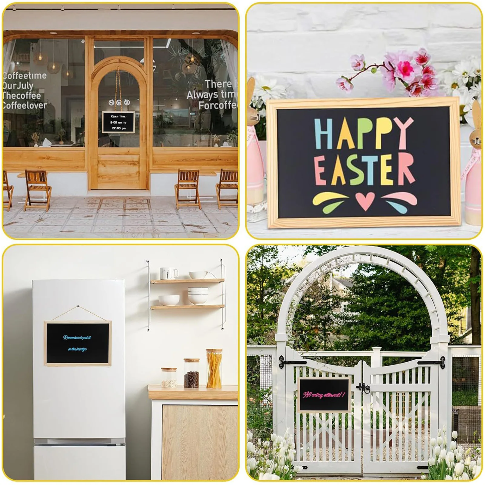 

2PCS Small Message Tabletop Board Easy to Wipe Wear Resistance Chalkboard for Boutiques Restaurants