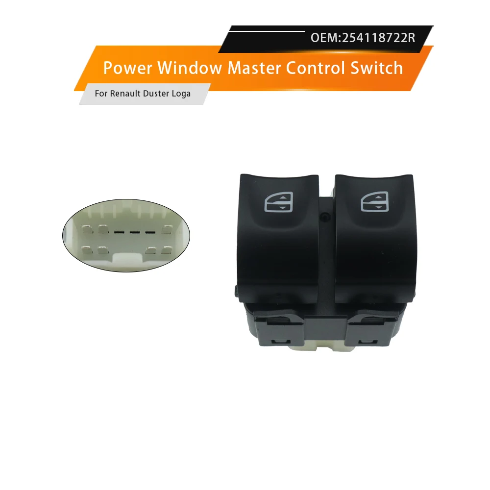 Para renault duster loga clio símbolo zoe thalia captur 254118044r 254118722r novo botão interruptor de janela dupla carro