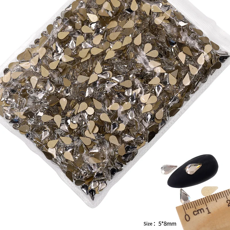 VDD P541-P580 Großhandel 1440 Stück Glas-Kristall-Strass mit flacher Rückseite, Glitzerstein in verschiedenen Formen für DIY-Bastelarbeiten, Nagelkunst und Dekoration – Detail 13