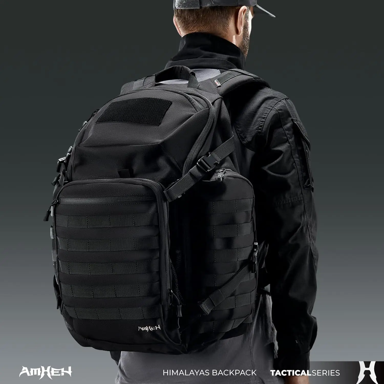 52L Taktischer Rucksack Militär Molle Assault Pack – 3-Tage Bugout Survival Rucksack, Trinkrucksack, Schwarz