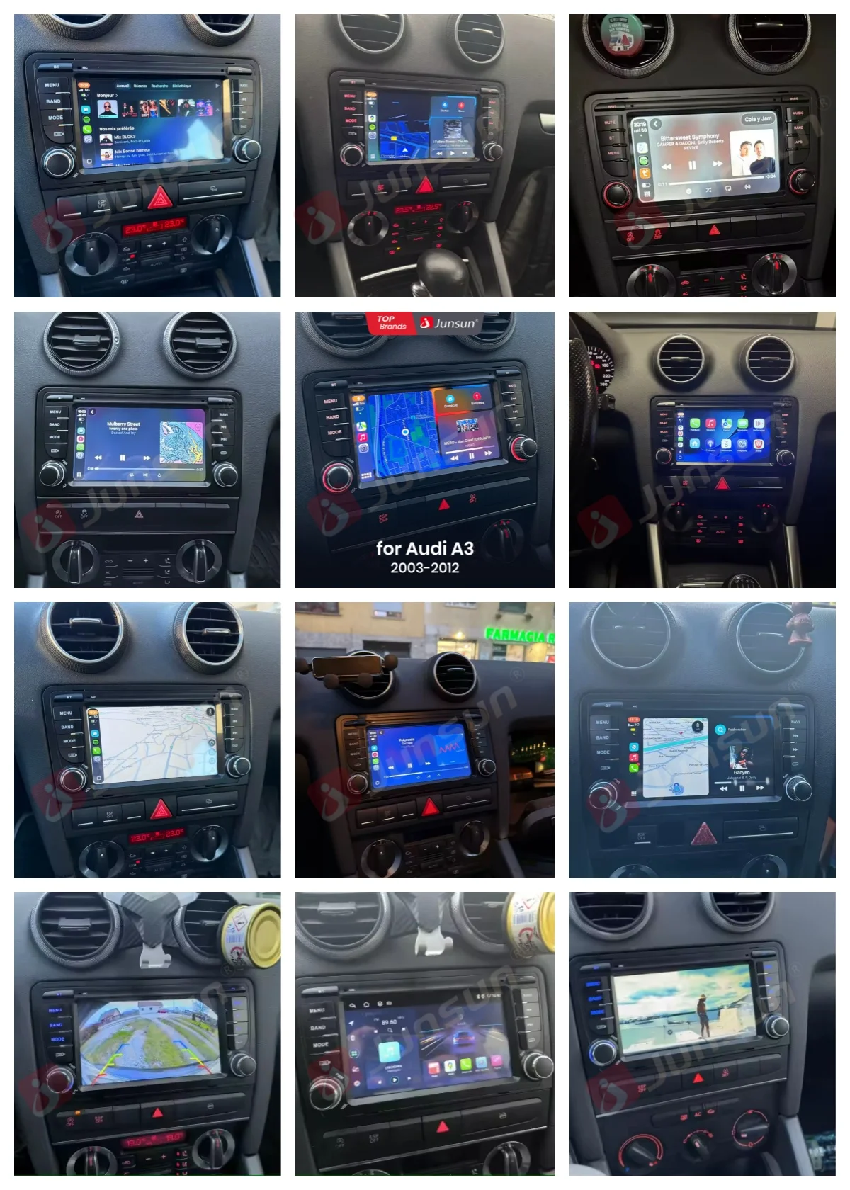 Junsun 7-Zoll-Android-Autoradio für Audi A3 8P S3 2003-2012 CarPlay Auto-Multimedia-Stereo-Intelligentes System 4G GPS RDS DSP DAB+ 8-Kern-Player – Detail 2