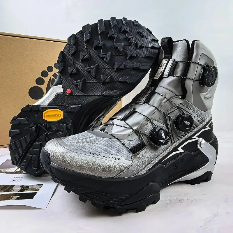 Professionelle Wanderschuhe für Damen und Herren, Schwarz-Silber, Outdoor-Schuhe, Unisex, Hochwertige Trekking-Stiefel, Bergschuhe für Paare – Detail 4