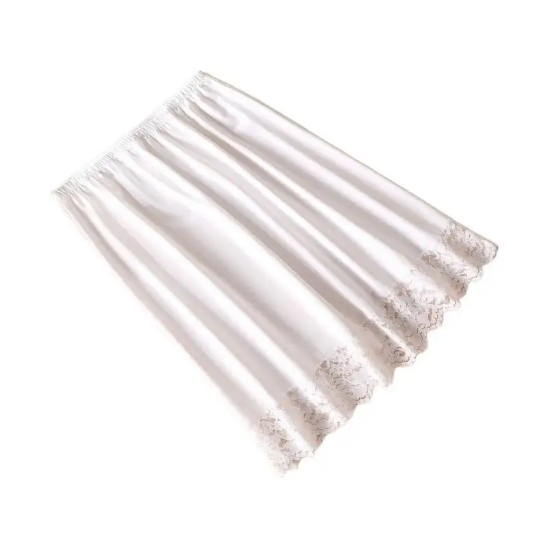 652F Phụ Nữ Chiều Dài Đầu Gối Vô Hình Tây Nam Không Petticoat Nửa Trơn Trượt Lưng Thun Chắc Chắn Viền Ren Váy Midi Cho Dưới Áo