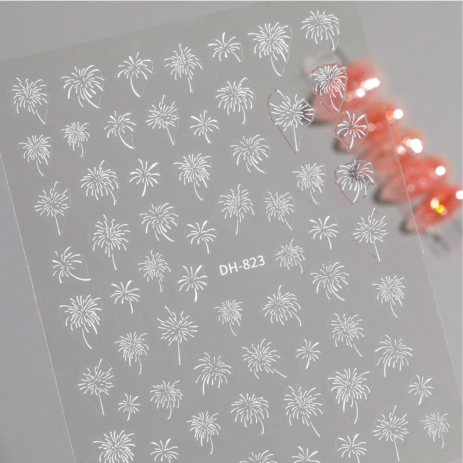 1 Set Flat Colorful Firework Nail Stickers Gold Silver Foil Self Adhesive DIY Manicure Nail Decor Ornaments