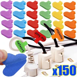 150-10Pcs Cable Labels Cable Management Colorful Waterproof Cord Labels Tags for Home Wire Tags Self Adhesive Tear Resistant
