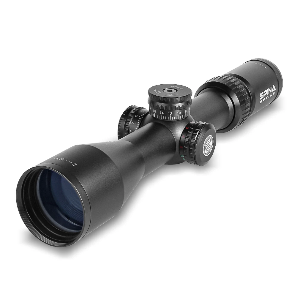 SPINA OPTICS HD 2-12X44 LPVO Tactical Hunting 3-150m Quick Focus Scope Sight