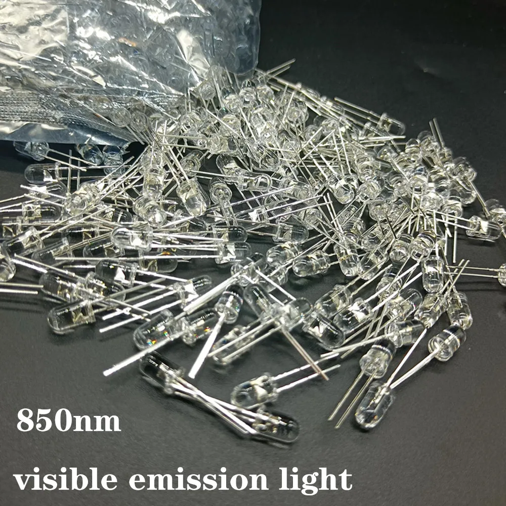 1000pcs 5mm 850nm Visible 940nm Lnvisible Lnfrared IR Launch Emission LED Night Vision Luminous Diode LED Lamp Lighting