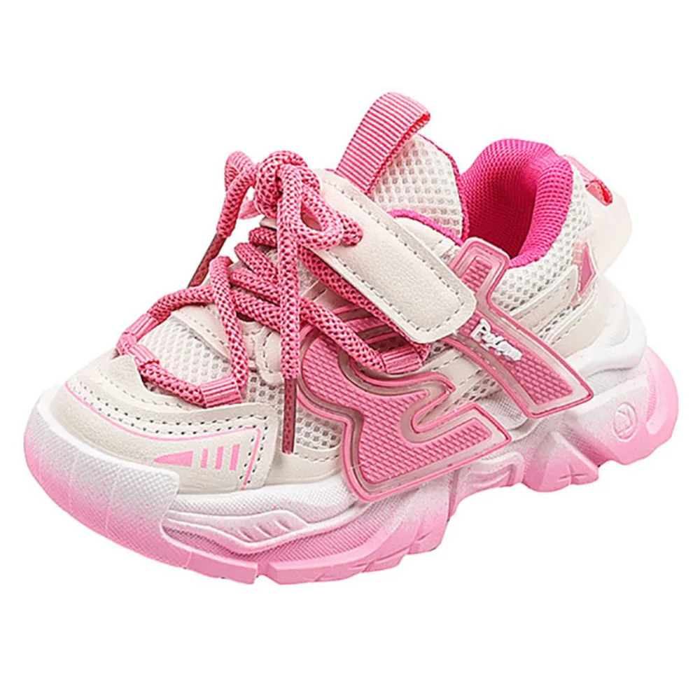 Korean Style Children's Sport Shoes Trend Fashion Spring Girl's Tennis Shoes Anti-slippery Running Sneakers For Kids Casual Shoe