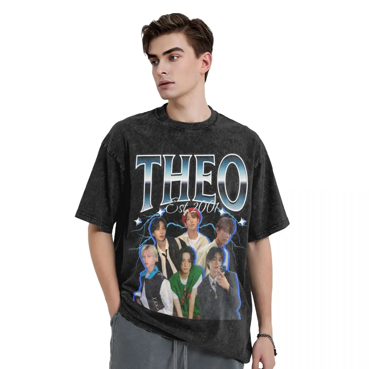 Theo P1Harmony T-shirt T-shirt di tendenza vocale T-shirt estetica a maniche corte T-shirt comode di grandi dimensioni in cotone estivo