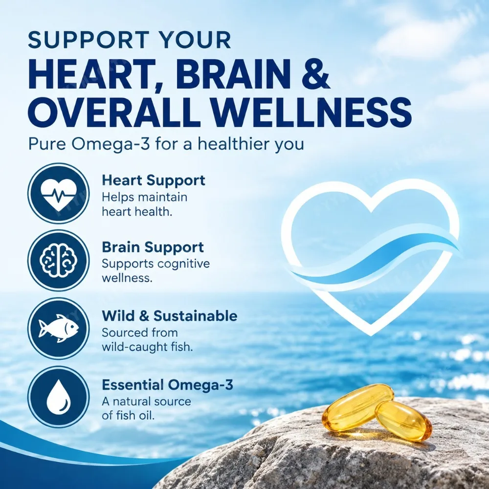 High Potency Omega-3 Fish Oil Softgels 2500mg with EPA 1500mg DHA 570mg rTG Formula for Heart Brain Eye Support 180 Count