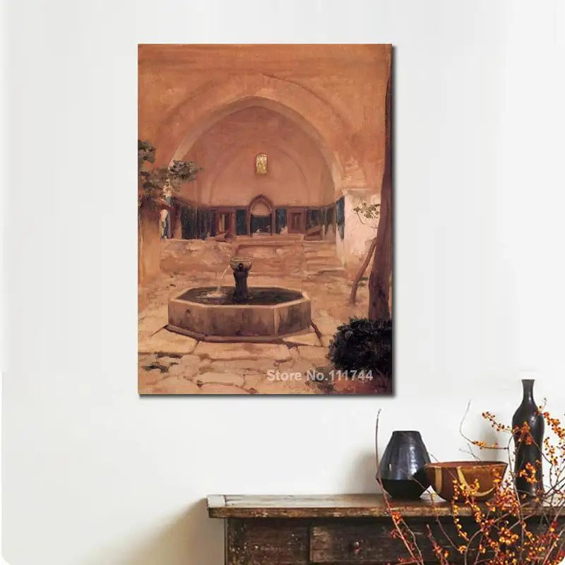 

Paintings of Portraits Courtyard of A Mosque at Broussa Frederic Leighton Home Decor High Quality Handmade