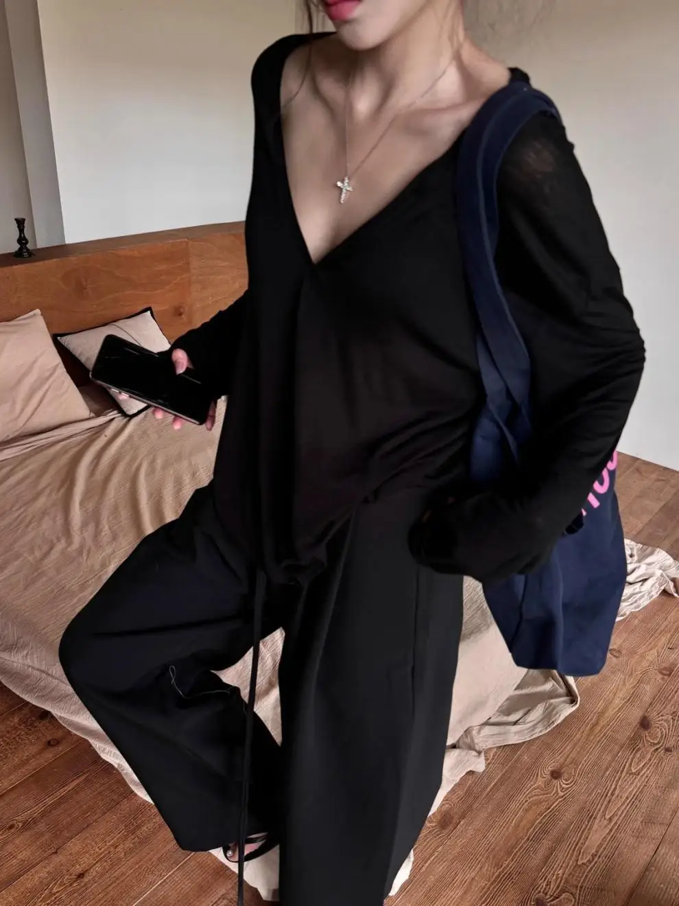 Thin Perspective Long Sleeved T-shirt for Women's Summer Loose Casual Korean Base Sun Protection Cover Up Top for Women