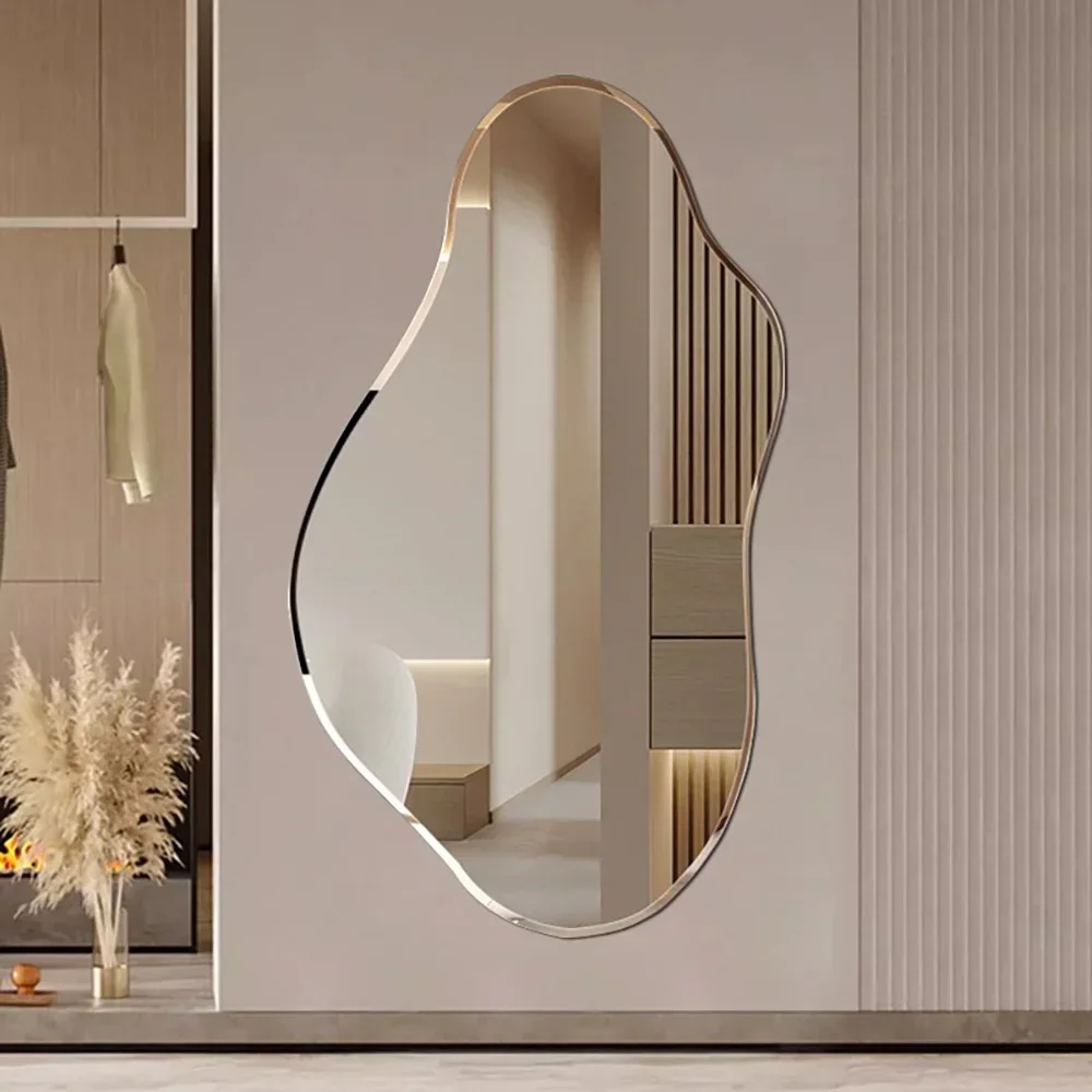 TAO Nordic Simple Smart Bathroom Mirrors for Home Irregular Bathroom Mirror Designer Wall-mounted Bath Mirrors Bedroom Vanity Mi