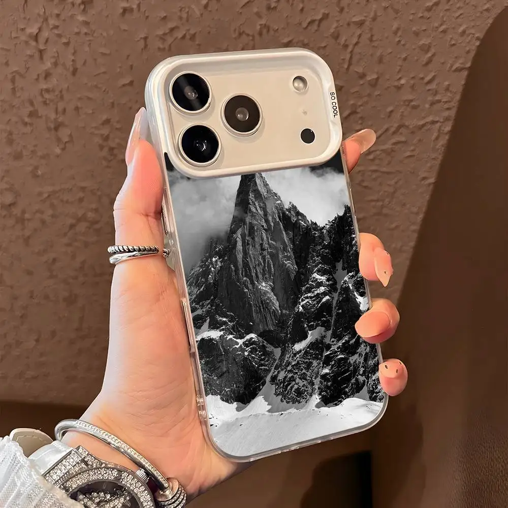 Aiguille De La Grande Sassiere جراب هاتف آيفون 17 16 15 14 13 12 11 Pro Max Air متعدد الألوان ماتي ليزر أورورا فوندا #3