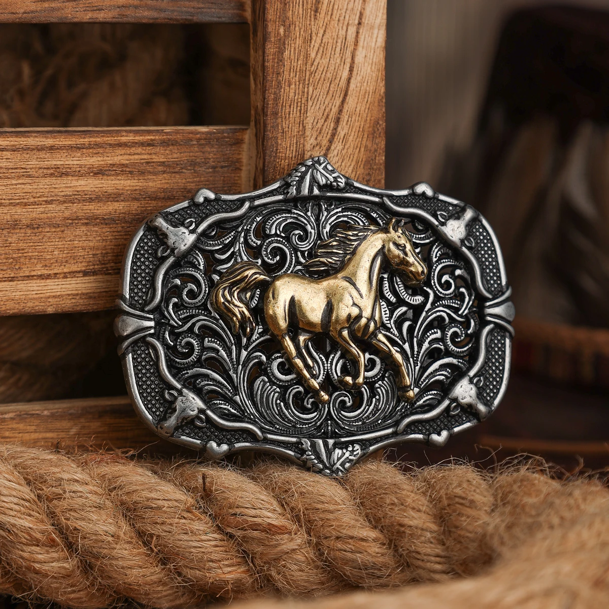 مشبك حزام على شكل رعاة البقر الغربي مع مشبك معدني وإبزيم حزام تخفيف الحصان نجاح كامل