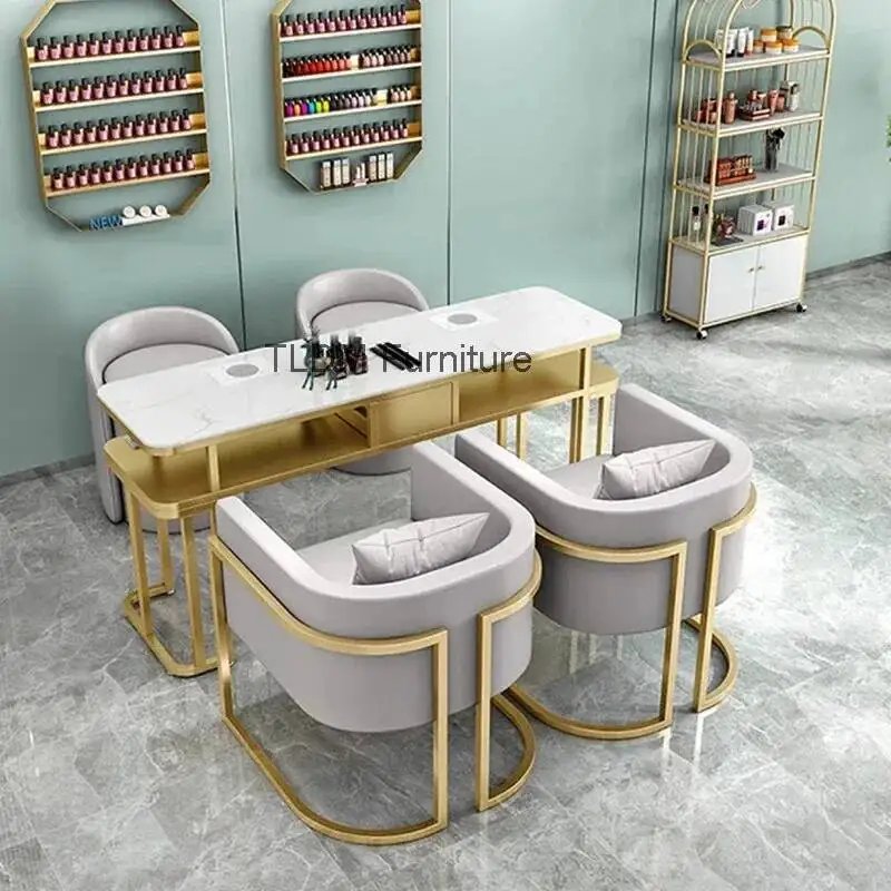 

Light Luxury Designer Nail Desk High Quality Makeup Minimalist Easy Clean Manicure Table Portable Mesa Nageltisch Furniture