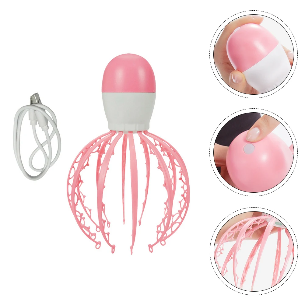 

USB Mini Octopus Head Massager Portable Handheld Scalp Massage Tool Muscle Relaxing Head Guasha Scraping Massager Stress Relief