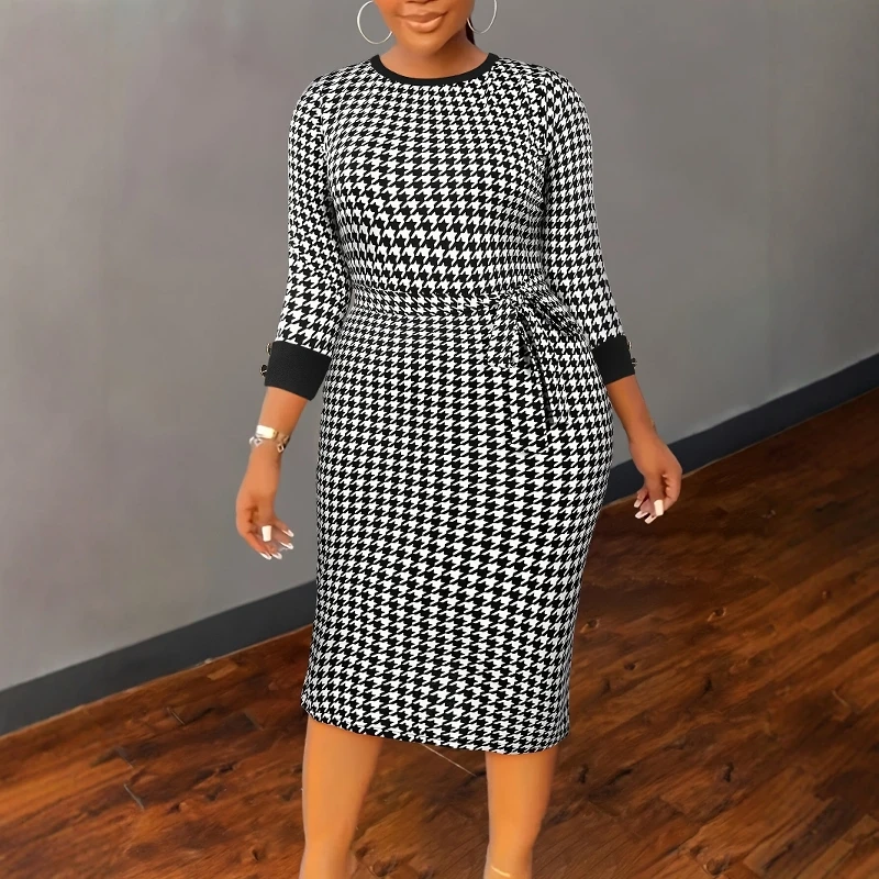 

Весеннее длинное платье-свек большого размера для женщин 202, модное платье больших размеров, повседневное женское платье Ele Sle, весенняя коллекция Faion