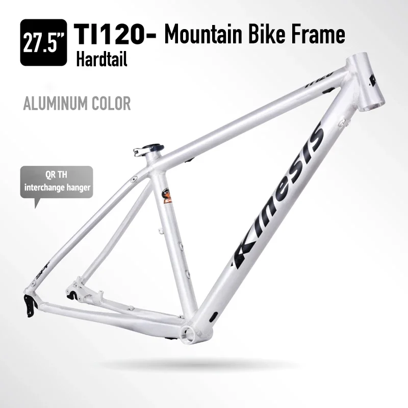 

TI120 Aluminum 27.5 26 X 15/17/18 Mountain Bike Hard Tail Cone Tube Bicycle Frame Quick Release Interchangeable Thru Axle Hanger