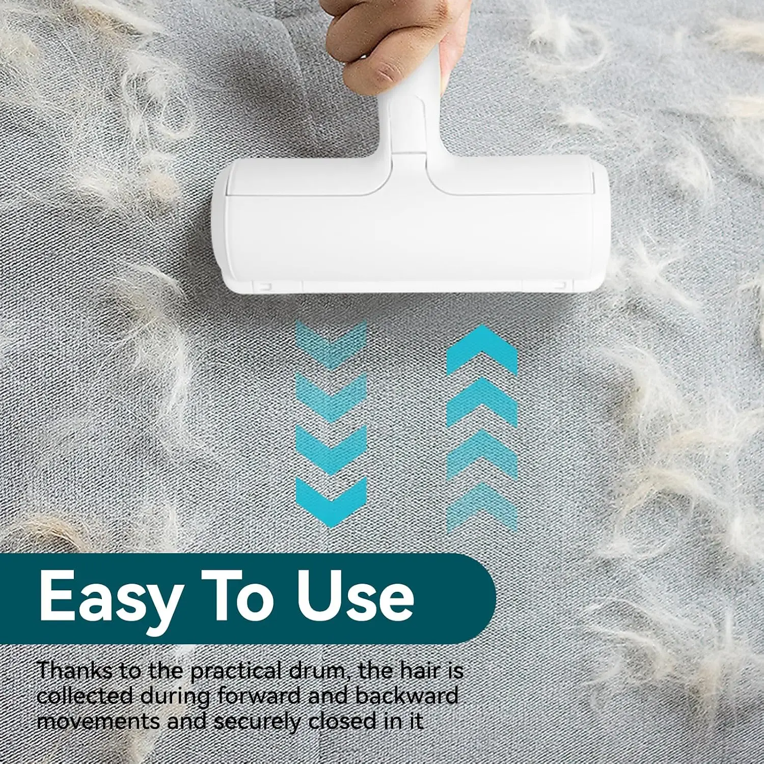 Pet Hair Remover Roller - Dog & Cat Fur Remover with Self-Cleaning Base - Efficient Animal Hair Removal Tool - Perfect for Furni