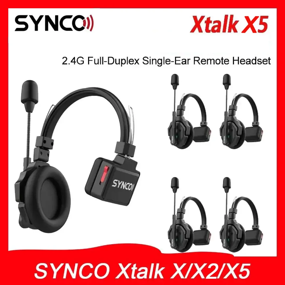 

SYNCO Xtalk X1/Xtalk X2/Xtalk X5 Wireless Intercom System 2.4G Communication Headset With Battery Wireless Microphone