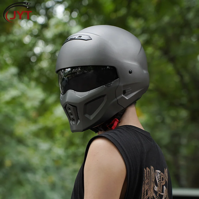 

Scorpion Full Face Helmet Motorcycle Combination Helmets for Men Built-in Lens Four Seasons Moped Scooter Cruiser