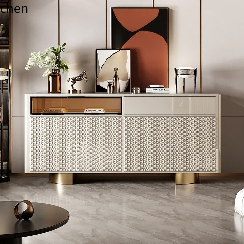 

DSA side cabinet Modern minimalist entrance cabinet Foyer solid wood partition Slate paint entry side