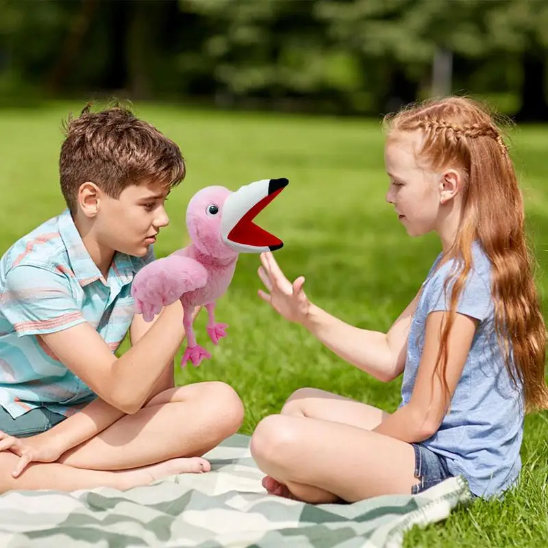 Hand Puppet Toy Bird Animal Hand Puppet Plush Interactive Toy High Quality Parrot Hand Puppets Stuffed Animals Education Toys