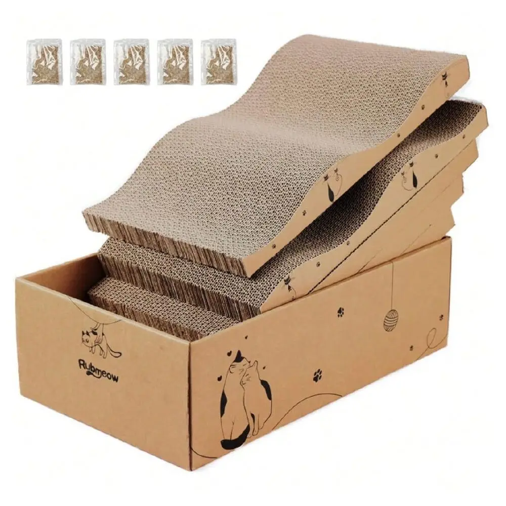 

Cat Scratchers Cat Stuff Cat Towercher Cardboard Ch Pad Box For Indoor Cats,5pcs Ching Board Bed Reversible Durable,With Catnip,