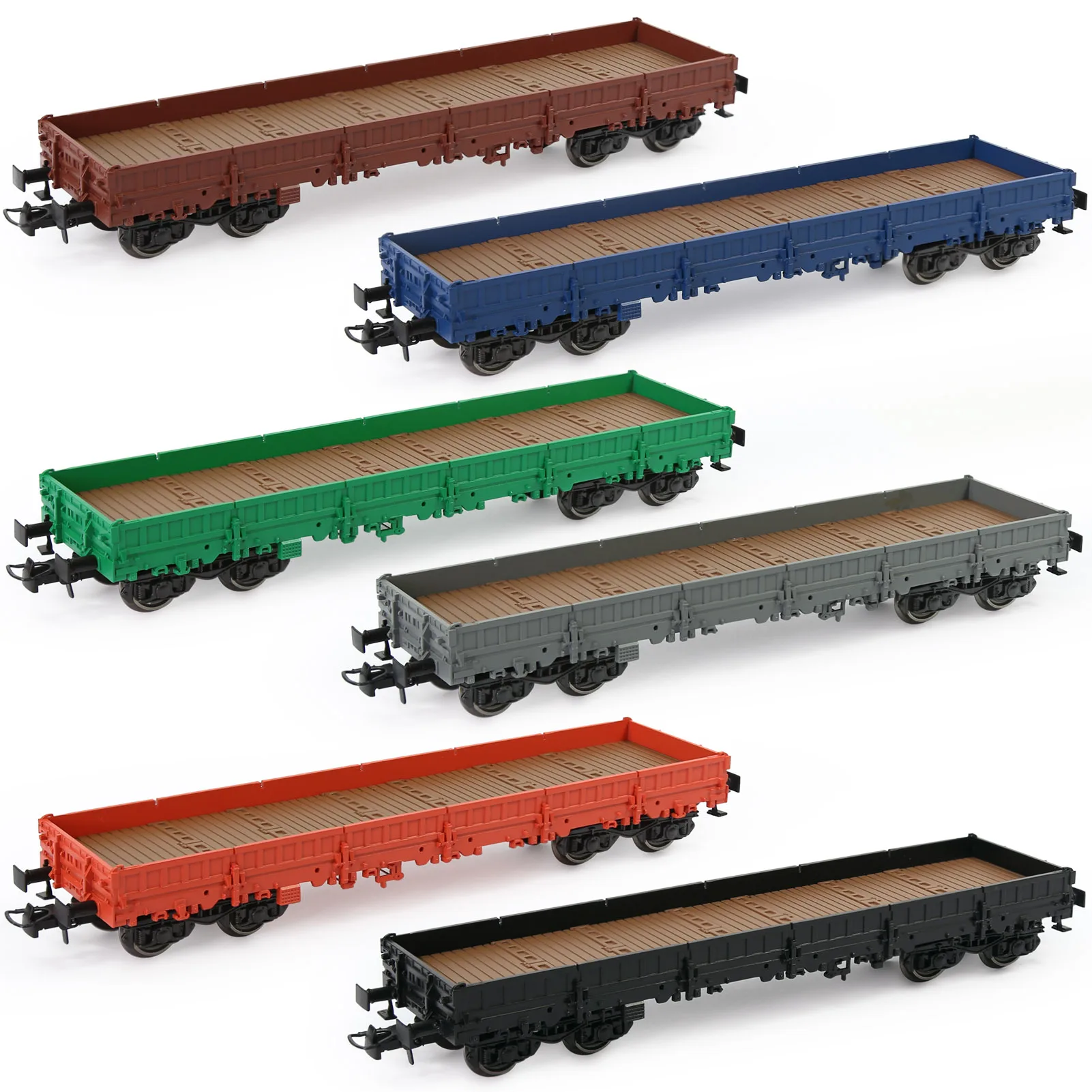 Evemodel Train - HO Scale 40\' Low-side Flat Car 1:87 Model Wagon Painted Unlettered C8764