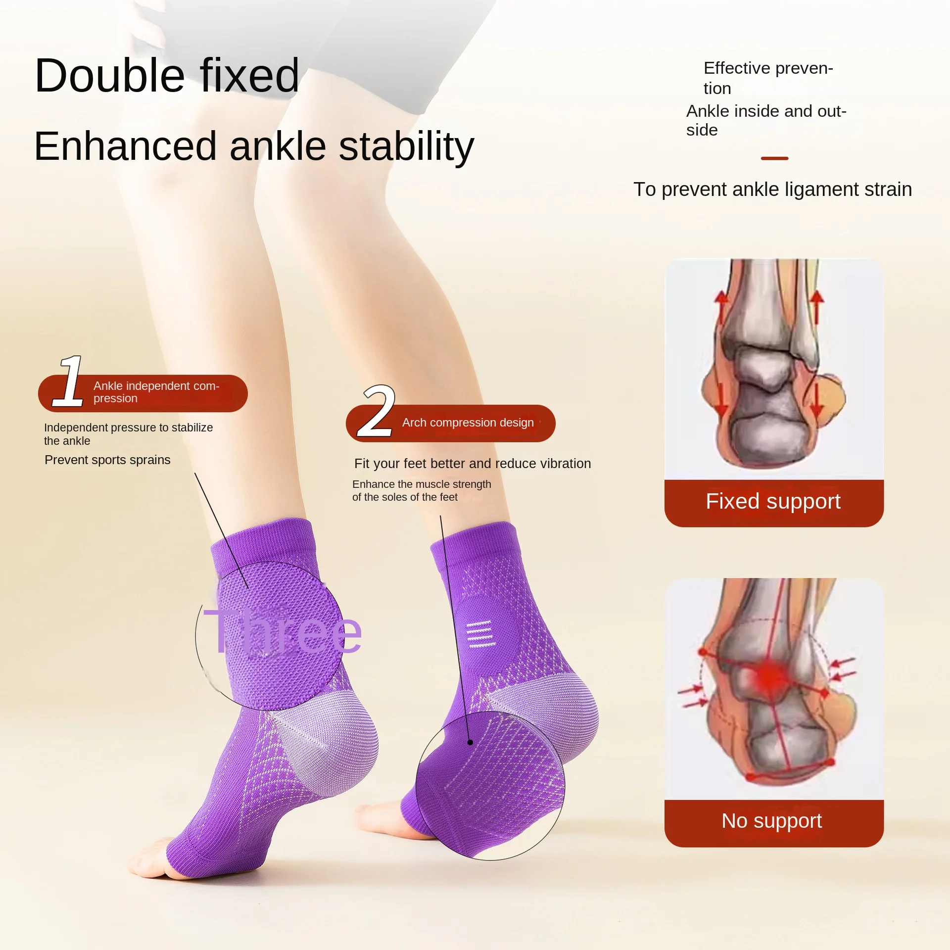 

Sock Leisure Athletic Sports Crew Dress Ankle Guard Summer Thin Basketball Cycling anti-sprain Ankle Foot Pressure Guard B2W3