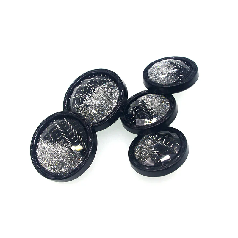 6pcs Acrylic Buttons Scrapbook Black vintage buttons 25\30mm Decorate buttons for clothing buttons for crafts botones diy