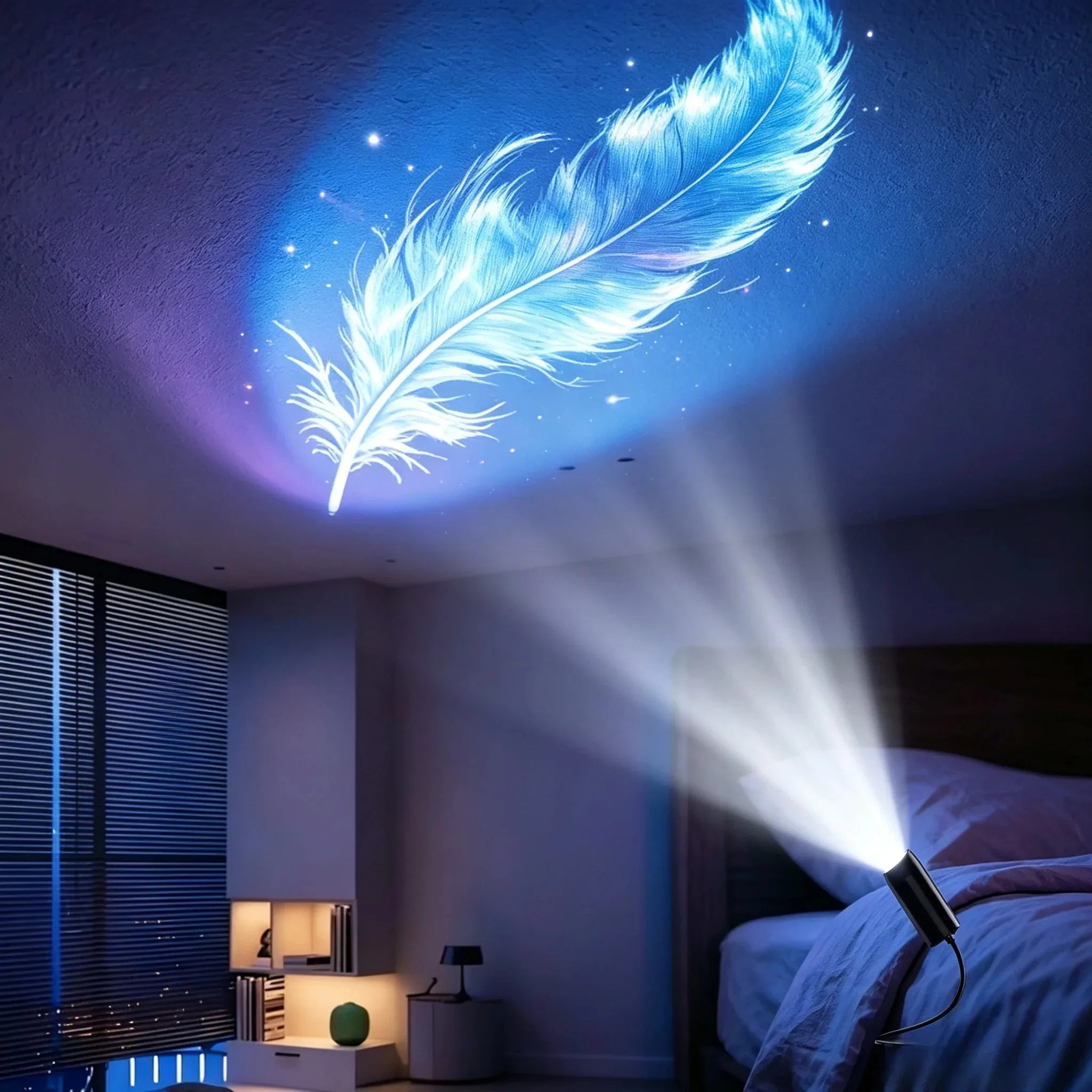 Night Light Projector USB - Night Light Creative Mini, 3 6 10 Patterns Ocean Series, Starry Sky Bedroom Living Room Party Decor