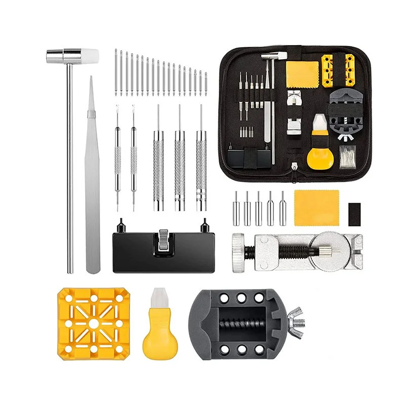 72pcs Watch Repair Tool Set Professional Metal Watchmaker Maintenance Toolkit Battery Change Strap Adjustment Back Case Opener