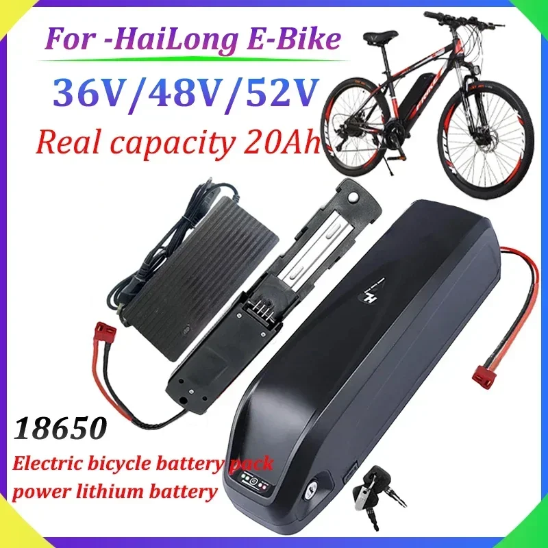 36V 48V 52V Hailong Electric Bicycle Battery Pack 20Ah Suitable for 350W 500W 750W 1000W Mountain Bike Bafang BBS02 BBS03 BBSHD