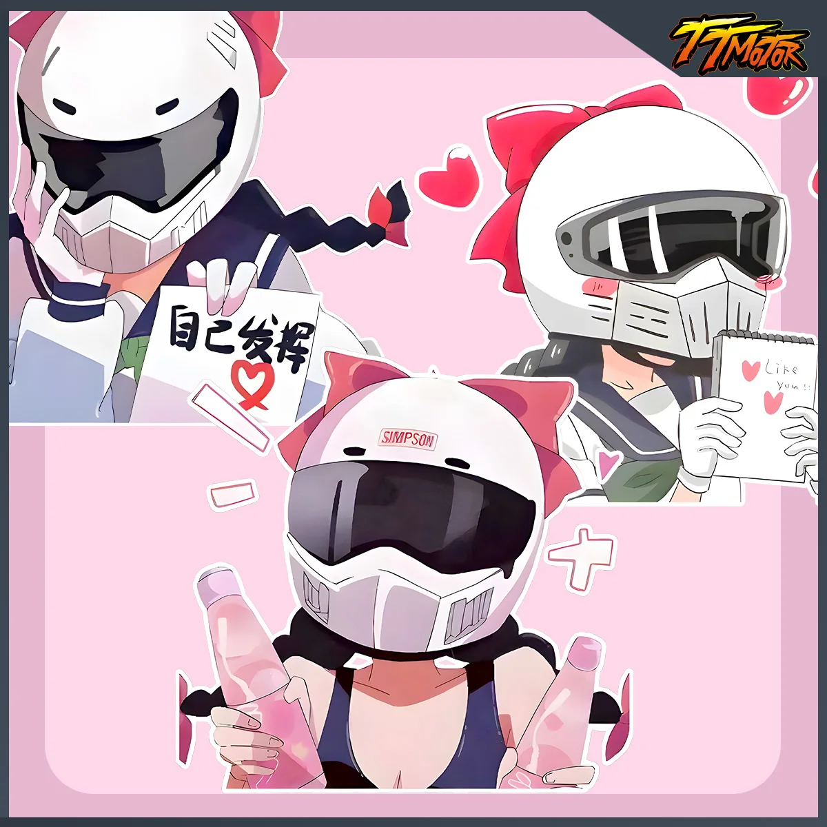 

JDM Anime Cartoon Girl Reflective Stickers Motorcycles Accessories Vinyl Sticker For Voge Kawasaki Zontes BMW Honda Yamaha Decal