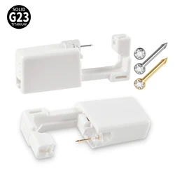 1-24PCS Disposable Safe Nose Piercing Unit Gun with G23 Titanium Nose Stud Sterilized Packaging Body Puncture Kit