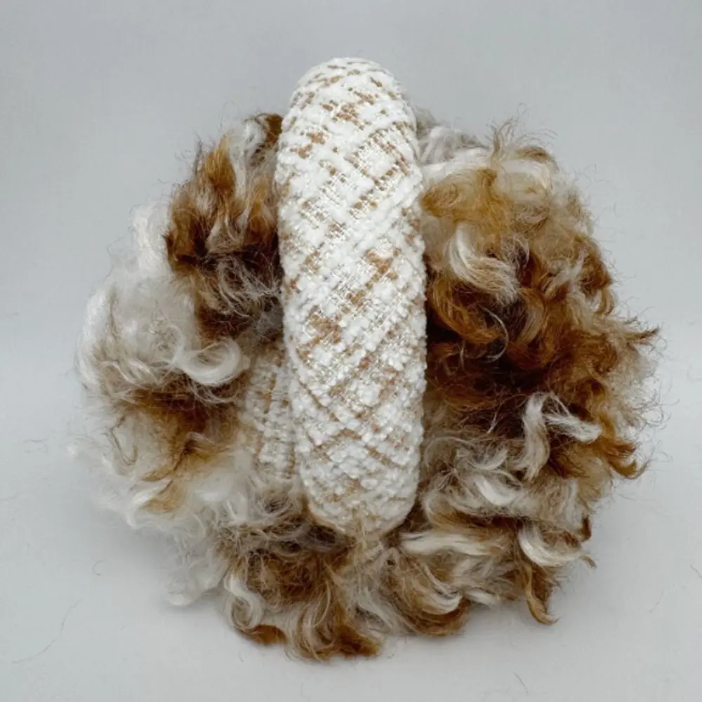 New Foldable Earmuffs Soft Curly Faux Fur Faux Fur Earmuffs Knitted Headband Warm Ear Coverage Ear Warmers