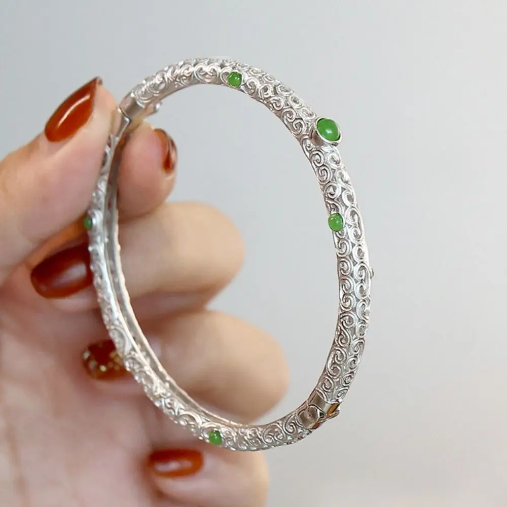 Jewelry Accessories Fashion Bracelet Vintage Hollow Fortune Bracelet Carve Design Ethnic Style Exquisite Hand Bangle Girls