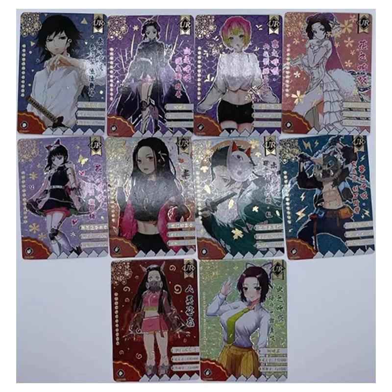 Anime Demon Slayer หายาก UR SP SSR EX CP GR SR SSP การ์ดสะสม Kochou Shinobu Tanjirou Nezuko ของเล่นเด็กวันเกิด