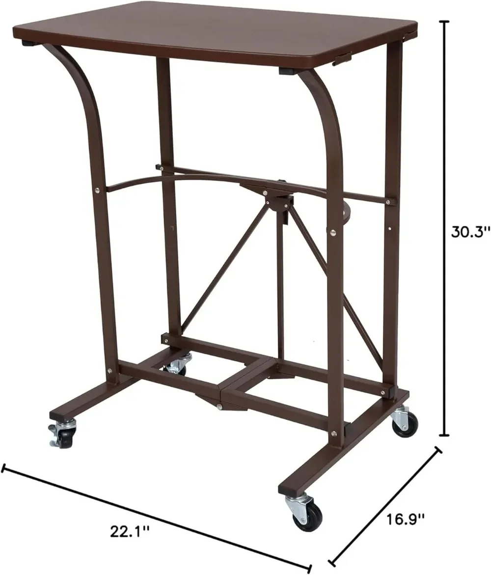 Foldable Design Small Computer Desk for Office, Work, Students, and Gaming with Caster Wheels and Locking Mechanism