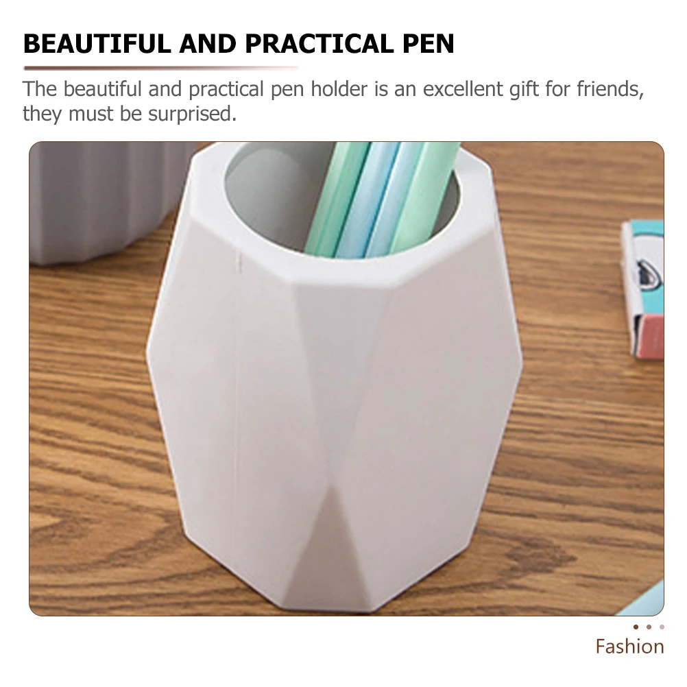 

Desktop Geometric Design Pen Holder Work Decorative Silica Gel Organizers Pastel Stationery