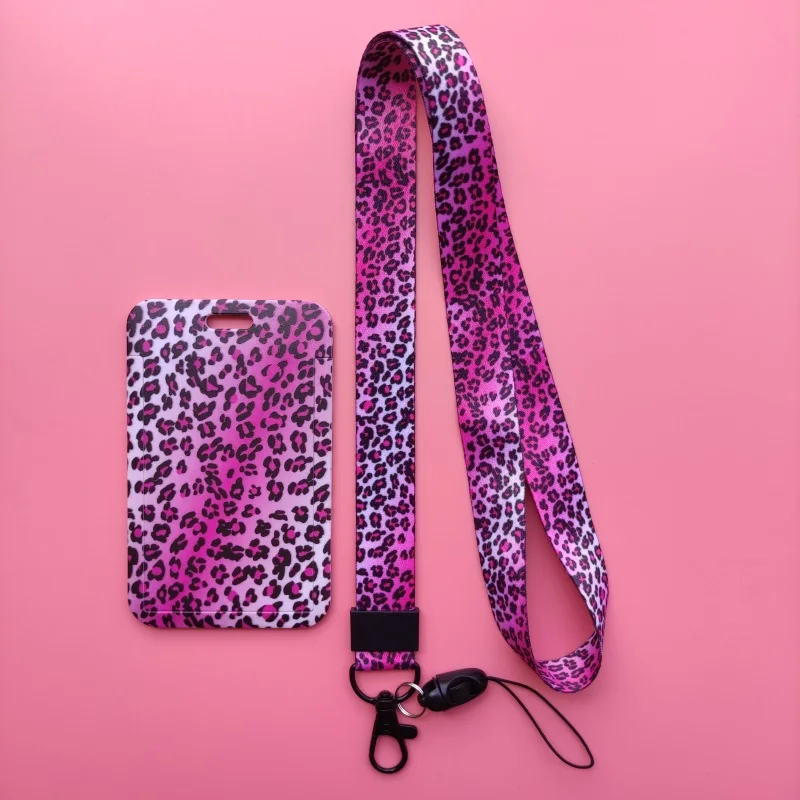 Mode Leopard Muster Großhandel Damen Lanyard ID Abzeichen Halter Hohe Qualität ABS Slide Design ID Karte Halter – Detail 17