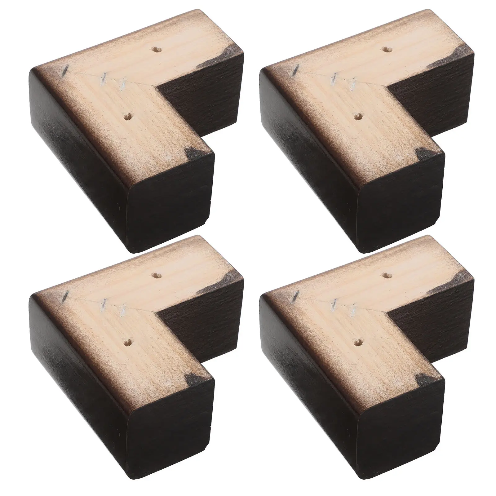 4Pcs Solid Wood Sofa Legs Pine Furniture Feet L-Shaped Design Heavy Duty Replacement for Cabinet Table Bed Support Nordic Style