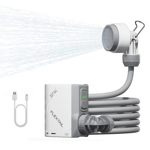 Imagen 1 del producto FLEXTAIL TINY SHOWER - Ducha para acampar al aire libre Bomba de ducha eléctrica portátil IPX7 impermeable para limpieza al aire libre y del hogar